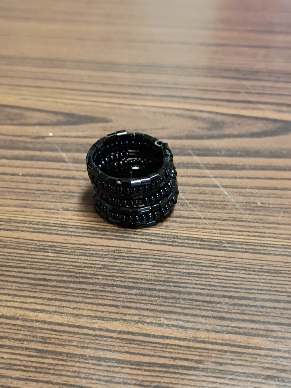 Nine West Black Beaded Stackable Ring Set